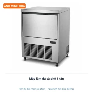 Máy làm đá cà phê 1 tấn – ảnh minh họa thiết bị inox công nghiệp.